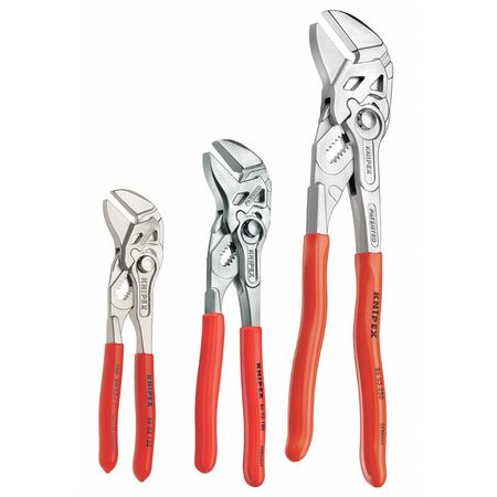 KNIPEX 3 Piece Plier Wrench Set Ergonomic Handle 9K 00 80 45 US