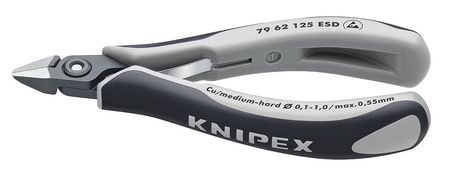 KNIPEX 5" Precision Electronics Side Cutter ESD, Ergonomic Grip 79 62 125 ESD