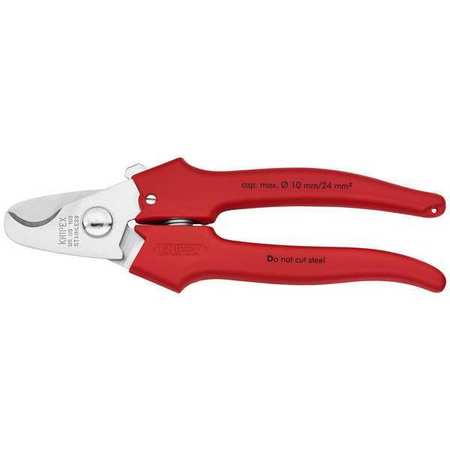 Knipex Cable Shears, 6-11/16 In L, 3 AWG, Red 95 05 165