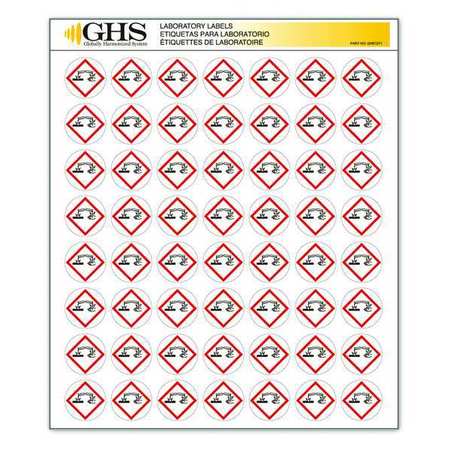 GHS SAFETY Label, Gloss Paper, Corrosion, PK1120 GHS1211