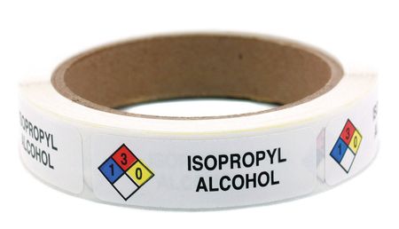 ROLL PRODUCTS HMIG Label, 3/4" x 2-1/2", Isopropyl, PK250 163-0012