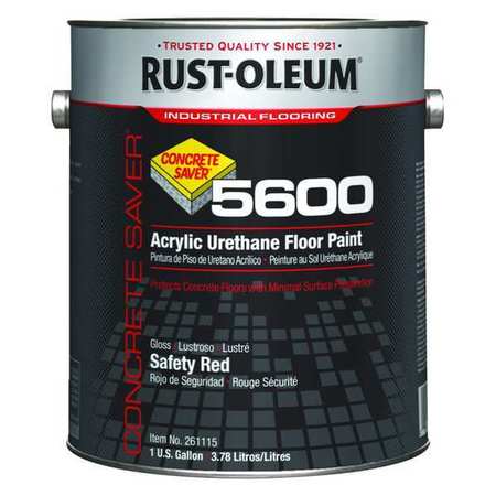 Rust-Oleum 1 gal Floor Paint, High Gloss Finish, Safety Red, Water Base 261115