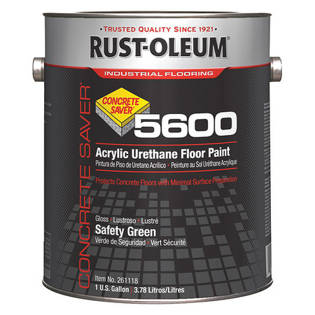 Rust-Oleum 1 gal Floor Paint, High Gloss Finish, Safety Green, Water Base 261118