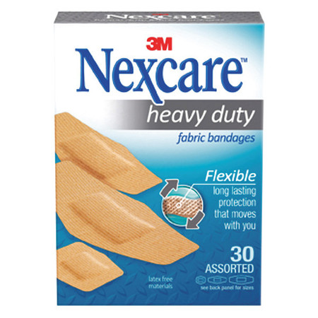 NEXCARE Bandages, Flex Fabric, Heavy Duty, PK24 665-30PB