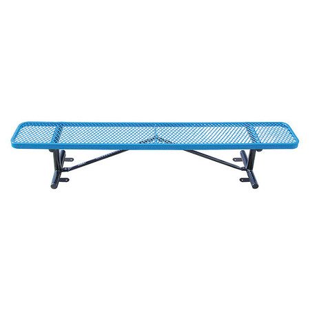 LEISURE CRAFT Bench w/o Back, Surface Mount, 8ft., Blue B8XPSM-BLUE
