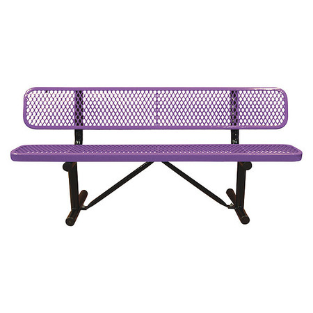 LEISURE CRAFT Bench/Back, Portable, 6ft., Purple B6WBP-PURPLE