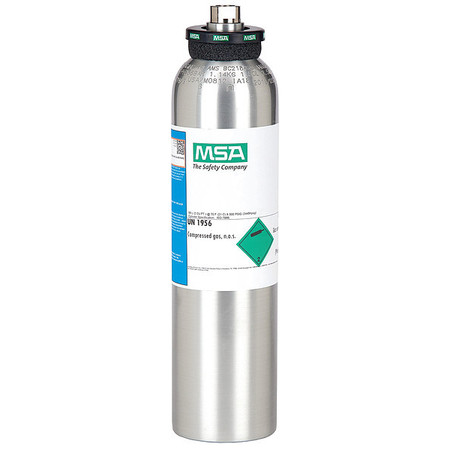MSA SAFETY Calibration Gas, 20 ppm H2S, 58L 10153845