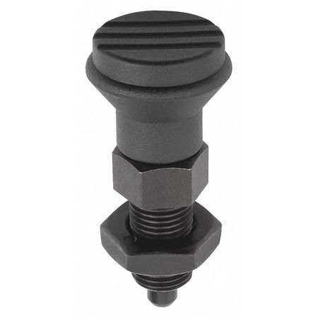 KIPP Indexing Plunger D1= 1/2-13, D=6, Style B, Non-Lockout w Locknut, Stainless Steel Not Hardened K0339.12206A5