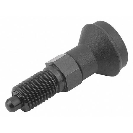 KIPP Indexing Plunger D1= M10X1, D=5, Style A, Non-Lockout wo Locknut, Steel Hardened, Knob Plastic K0339.1105