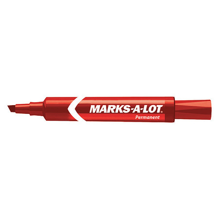 MARK-A-LOT Desk-Style Permanent Marker, Chisel Tip, Red 7170907887
