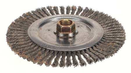 WEILER Filler Pass Wire Brush, Threaded Arbor, 6" 94756