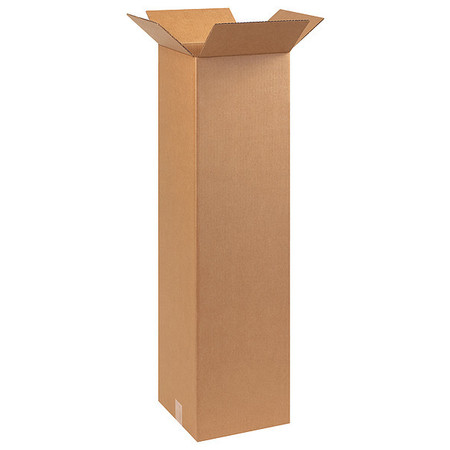 Zoro Select Tall Corrugated Boxes, 10" x 10" x 38", Kraft, 25/Bundle 11A682