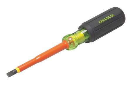 GREENLEE Insulated Slotted Screwdriver 1/4 in Round 0153-11-INS