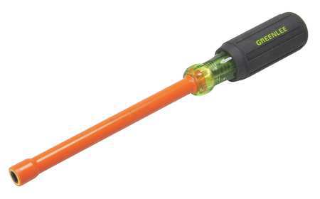 GREENLEE Nut Driver, 1/4 in., Hollow, Ins, 6 in. 0253-12NH-INS