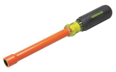 GREENLEE Nut Driver, 1/2 in., Hollow, Ins, 6 in. 0253-17NH-INS