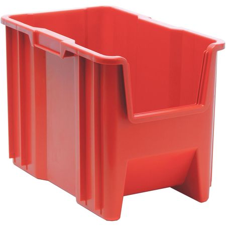 Quantum Storage Systems 100 lb Storage Bin, Polyethylene, 10 7/8 in W, 12 1/2 in H, Red, 17 1/2 in L QGH600RD