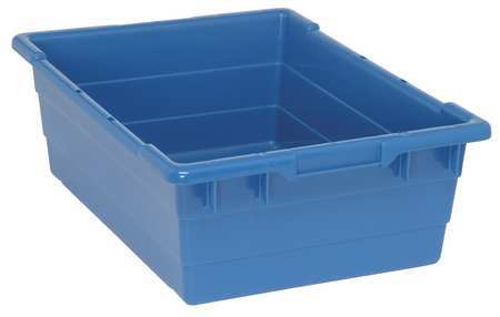 QUANTUM STORAGE SYSTEMS Cross Stacking Container, Blue, Polypropylene, 23 3/4 in L, 17 1/4 in W, 8 in H TUB2417-8BL