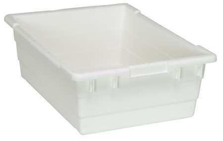 Quantum Storage Systems Cross Stacking Container, White, Polypropylene, 23 3/4 in L, 17 1/4 in W, 8 in H TUB2417-8WT