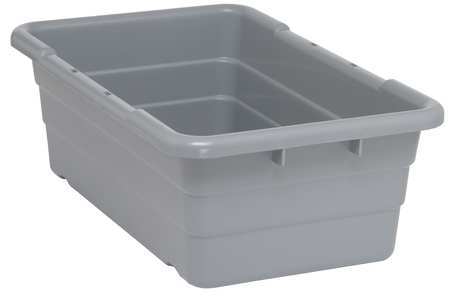 Quantum Storage Systems Cross Stacking Container, Gray, Polypropylene, 25 1/8 in L, 16 in W, 8 1/2 in H TUB2516-8GY