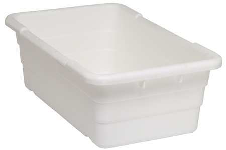 QUANTUM STORAGE SYSTEMS Cross Stacking Container, White, Polypropylene, 25 1/8 in L, 16 in W, 8 1/2 in H TUB2516-8WT