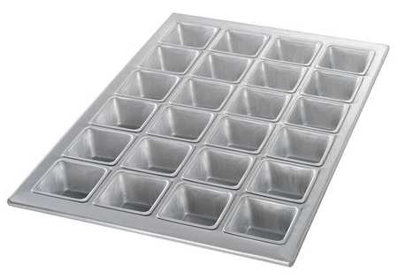 CHICAGO METALLIC Square Muffin Pan, 24 Moulds 46605