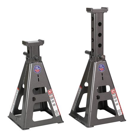 GRAY Vehicle Stand, Pin Style, 25 Tons, Tall, PR 25T-HF Stands