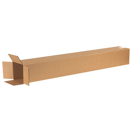 Zoro Select Tall Corrugated Boxes, 6" x 6" x 48", Kraft, 25/Bundle 11R290