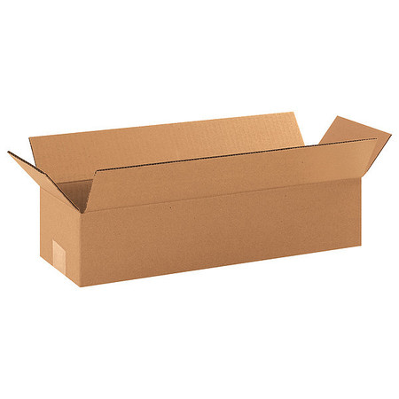 Zoro Select Long Corrugated Boxes, 18" x 6" x 4", Kraft, 25/Bundle 11R236