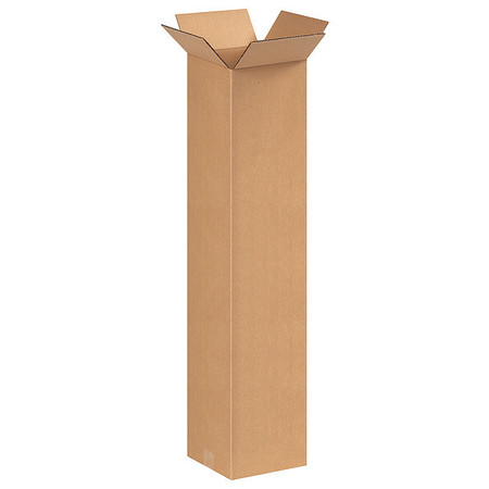 Zoro Select Tall Corrugated Boxes, 8" x 8" x 36", Kraft, 25/Bundle 11R303