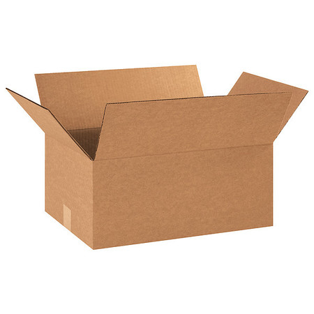 Zoro Select Corrugated Boxes, 18" x 12" x 8", Kraft, 25/Bundle 11R412