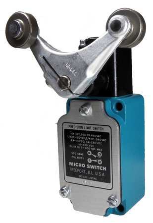 HONEYWELL Limit Switch, Roller Lever, Rotary, 1NC/1NO, 10A @ 480V AC, Actuator Location: Side 6LS1