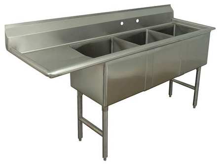 ADVANCE TABCO Floor Mount Scullery Sink, Stainless Steel Bowl Size 18" x 18" FC-3-1818-18LX