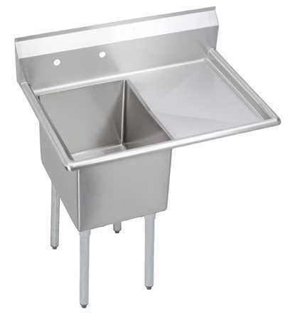 LK PACKAGING Floor Mount Scullery Sink, Stainless Steel Bowl Size 16" x 20" E1C16X20-R-18X