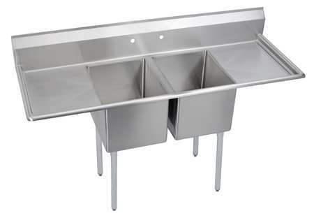 LK PACKAGING Floor Mount Scullery Sink, Stainless Steel Bowl Size 16" x 20" E2C16X20-2-18X