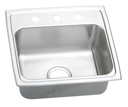 LK PACKAGING Drop-In Sink, 3 Hole, Lustrous Highlighted Satin Finish LRAD1918553