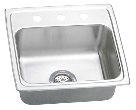 LK PACKAGING Drop-In Sink, 3 Hole, Lustrous Highlighted Satin Finish LRAD1919553