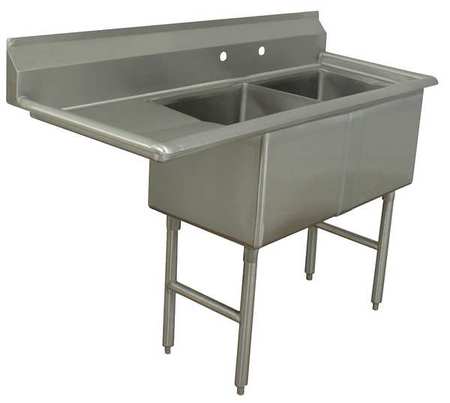ADVANCE TABCO Floor Mount Scullery Sink, Stainless Steel Bowl Size 18" x 18" FC-2-1818-18L-X