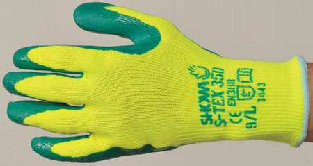 Showa Hi-Vis Cut Resistant Coated Gloves, 4 Cut Level, Nitrile, XL, 1 PR S-TEX350XL-10