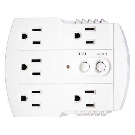 POWER FIRST Plug-In GFCI, Wht, 15A, 5-15P, Indoor, 125VAC 11X433
