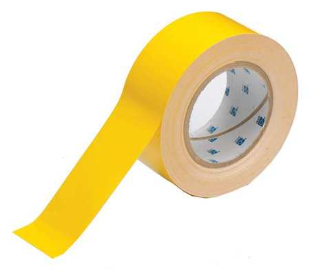 Brady ToughStripe Floor Marking Tape, General Purpose, Solid, Yellow, 2 in x 100 ft, 8 mil Thickness 104312