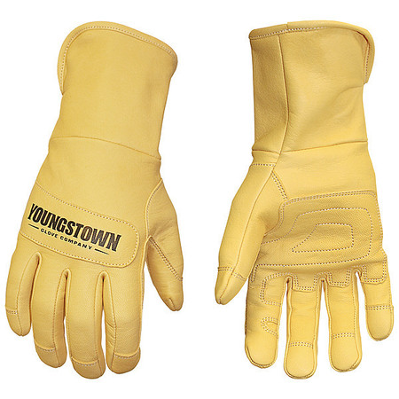 YOUNGSTOWN GLOVE CO Leather 3D Pattern Gloves, Tan, L, PR 11-3245-60-L