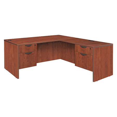 LEGACY Pedestal Desk, 77" D, 60" W, 29" H, Cherry, Melamine Laminate LLD603047CH