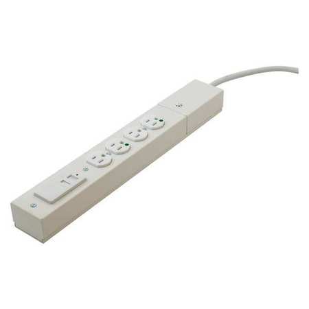 HUBBELL WIRING DEVICE-KELLEMS Surge Protector, 2USB, 15A Hosp Gr, 6 Ft. HBL6HGUSB6