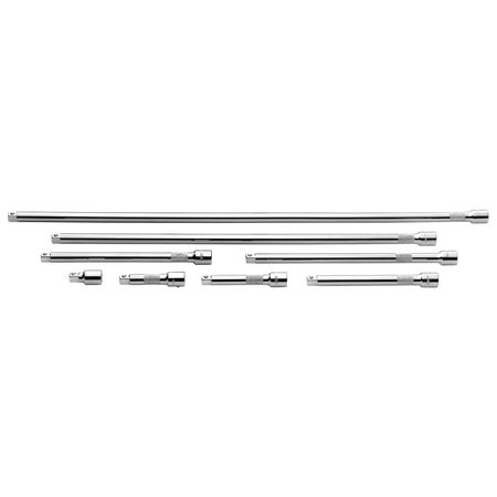 SK PROFESSIONAL TOOLS Extension Set 3/8" Dr, 1 1/2 in, 3 in, 4 in, 6 in, 8 in, 10 in, 18 in, 24 in L, 8 Pieces, Chrome 4538