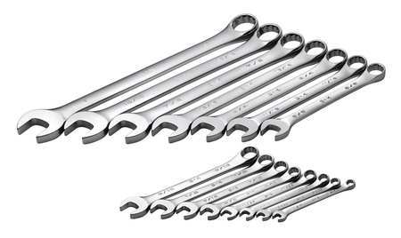 Sk Professional Tools Combo Wrench Set, Polish, 1/4-1 in., 15 Pc 86255