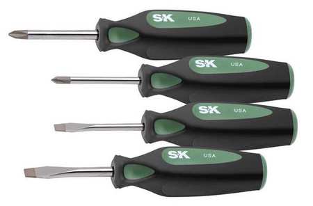 SK PROFESSIONAL TOOLS Screwdriver Set, Slotted/Phillips, 4 Pc 86335