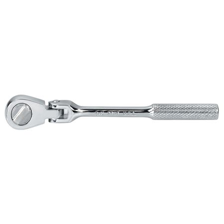 Sk Professional Tools 1/4" Drive 60 Geared Teeth Pear Head Style Hand Ratchet, 6.3" L, SuperKrome Plating Finish 40972