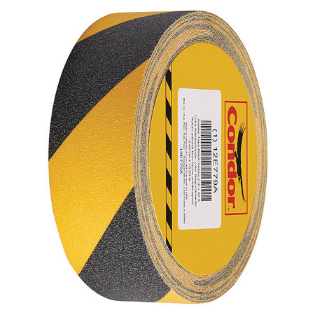 Condor Anti-Slip Tape, Black/Yellow, 2in x 60 ft. GRAN5002