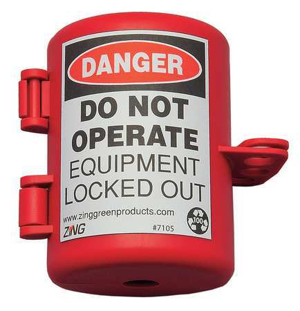 ZING Plug Lockout, Red, 9/16" Shackle dia. 7105