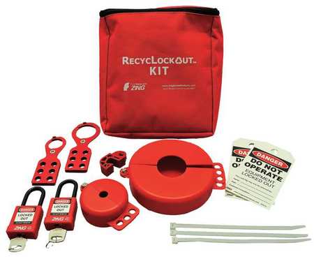 ZING Portable Lockout Kit, Electrical/Valve, 12 7120